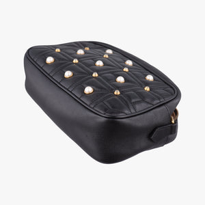 Pre-owned Gucci GG Marmont Black Leather 447632 shoulderbag | stylenewstar