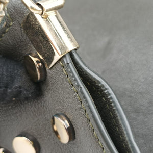 Vintage VERSACE Studded Medusa Green Leather shoulderbag | stylenewstar