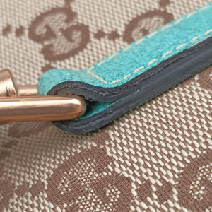 Vintage Gucci New Jackie khaki×blue canvas×leather 120888 handbag | stylenewstar