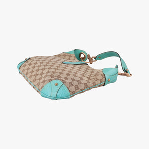 Vintage Gucci New Jackie khaki×blue canvas×leather 120888 handbag | stylenewstar