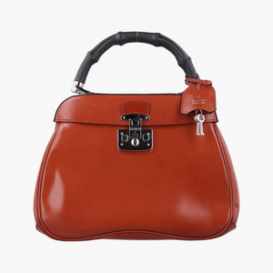 Secondhand Gucci Bamboo Orange Leather 331830 handbag | stylenewstar