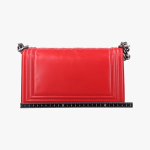 Pre-owned Chanel BOY CHANEL Red Leather A67086 shoulderbag | stylenewstar