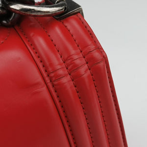 Pre-owned Chanel BOY CHANEL Red Leather A67086 shoulderbag | stylenewstar