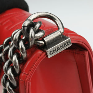 Pre-owned Chanel BOY CHANEL Red Leather A67086 shoulderbag | stylenewstar