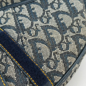 Pre-owned Christian Dior Saddle Navy Jacquard handbag | stylenewstar