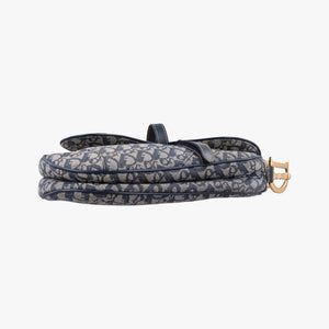 Pre-owned Christian Dior Saddle Navy Jacquard handbag | stylenewstar