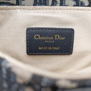Pre-owned Christian Dior Saddle Navy Jacquard handbag | stylenewstar