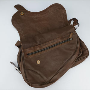 Pre-owned Christian Dior Gaucho Brown Leather shoulderbag | stylenewstar