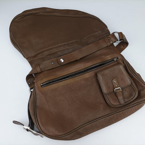 Pre-owned Christian Dior Gaucho Brown Leather shoulderbag | stylenewstar