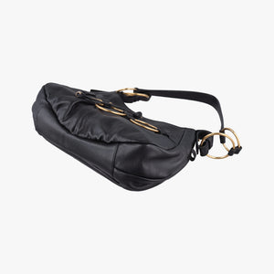 Pre-owned Yves Saint Laurent Saharienne Black Leather 139259 shoulderbag | stylenewstar
