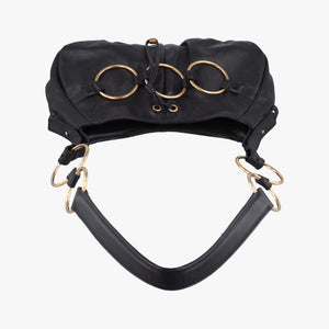 Pre-owned Yves Saint Laurent Saharienne Black Leather 139259 shoulderbag | stylenewstar