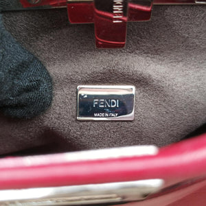 Pre-owned Fendi Micro Peekaboo Red×multi lambskin 8M0355 shoulderbag | stylenewstar