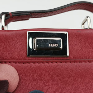 Pre-owned Fendi Micro Peekaboo Red×multi lambskin 8M0355 shoulderbag | stylenewstar