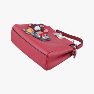Pre-owned Fendi Micro Peekaboo Red×multi lambskin 8M0355 shoulderbag | stylenewstar
