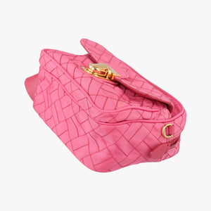 Pre-owned Prada Tessuto Nylon Quilted Impuntu Flap Pink nylon shoulderbag | stylenewstar