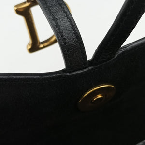 Vintage Christian Dior Saddle Black Leather bum bag/waist bag | stylenewstar