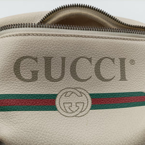Secondhand Gucci Print White Leather 527792 bum bag/waist bag | stylenewstar