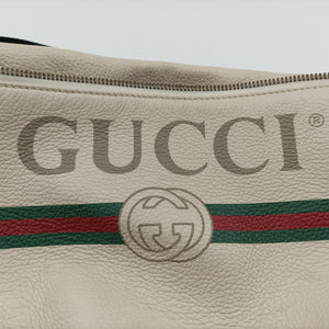 Pre-owned Gucci Print White Leather 530412 bum bag/waist bag | stylenewstar