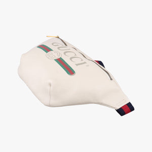 Pre-owned Gucci Print White Leather 530412 bum bag/waist bag | stylenewstar