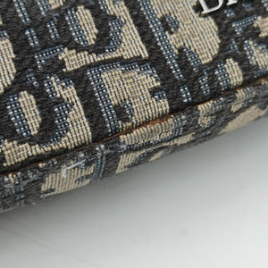 Secondhand Christian Dior Safari Oblique Navy×Gray jacquard shoulderbag | stylenewstar