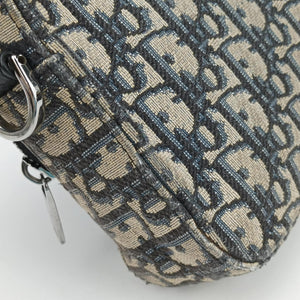 Secondhand Christian Dior Safari Oblique Navy×Gray jacquard shoulderbag | stylenewstar