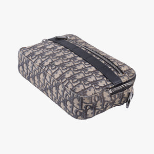 Secondhand Christian Dior Safari Oblique Navy×Gray jacquard shoulderbag | stylenewstar