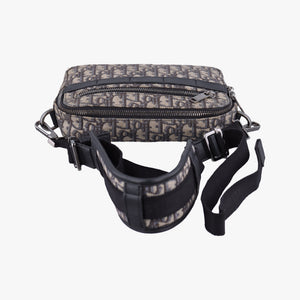 Secondhand Christian Dior Safari Oblique Navy×Gray jacquard shoulderbag | stylenewstar