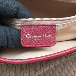 Secondhand Christian Dior Street Chic Messenger Red × Brown Jacquard Canvas×Leather shoulderbag | stylenewstar