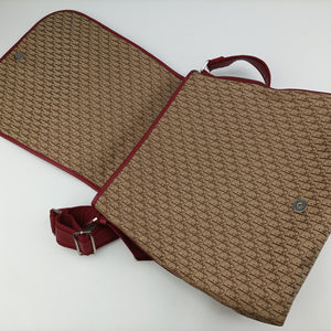 Secondhand Christian Dior Street Chic Messenger Red × Brown Jacquard Canvas×Leather shoulderbag | stylenewstar