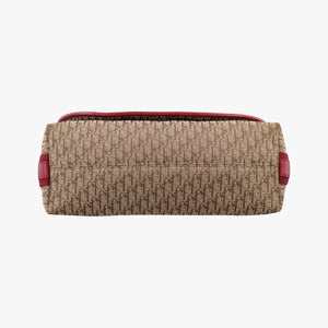 Secondhand Christian Dior Street Chic Messenger Red × Brown Jacquard Canvas×Leather shoulderbag | stylenewstar
