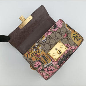 Pre-owned Gucci Padlock Brown PVC coated canvas 409487 shoulderbag | stylenewstar
