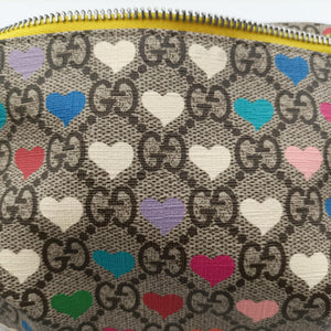Pre-owned Gucci kids GG Top strawberry Print beige×multi PVC coated canvas 502095 bum bag/waist bag | stylenewstar