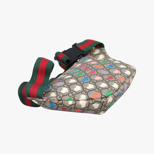 Pre-owned Gucci kids GG Top strawberry Print beige×multi PVC coated canvas 502095 bum bag/waist bag | stylenewstar