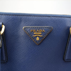 Pre-owned Prada Galleria Blue SAFFIANO Leather BN2274 shoulderbag | stylenewstar
