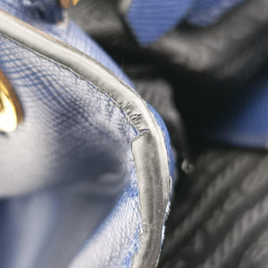 Pre-owned Prada Galleria Blue SAFFIANO Leather BN2274 shoulderbag | stylenewstar