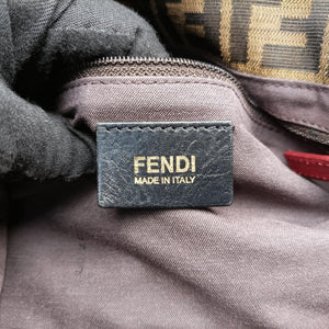 Secondhand Fendi Baguette Zucchino Brown × Red canvas×leather 8BT180 shoulderbag | stylenewstar