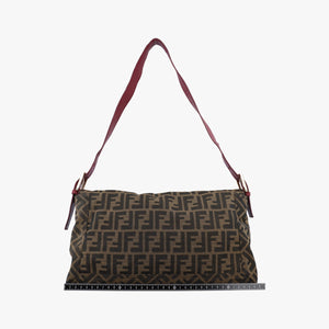 Secondhand Fendi Baguette Zucchino Brown × Red canvas×leather 8BT180 shoulderbag | stylenewstar