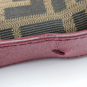 Secondhand Fendi Baguette Zucchino Brown × Red canvas×leather 8BT180 shoulderbag | stylenewstar