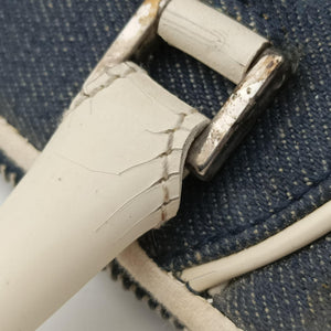 Pre-owned Christian Dior Trailer Navy x ivory Denim x Leather handbag | stylenewstar