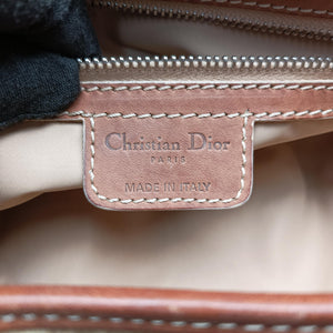 Secondhand Christian Dior Romantique Trotter Beige x White x Pink PVC Coated Canvas x leather handbag | stylenewstar