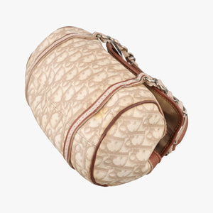 Secondhand Christian Dior Romantique Trotter Beige x White x Pink PVC Coated Canvas x leather handbag | stylenewstar