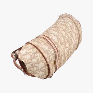 Secondhand Christian Dior Romantique Trotter Beige x White x Pink PVC Coated Canvas x leather handbag | stylenewstar