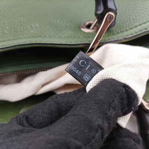 Vintage Gucci Bamboo Shopper Green Leather 323660 shoulderbag | stylenewstar