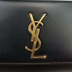 Pre-owned Yves Saint Laurent KATE Black Leather 469390 shoulderbag | stylenewstar