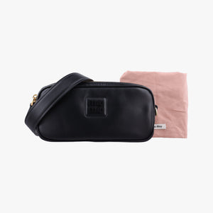 Vintage Miu Miu Logo belt Black leather bum bag/waist bag | stylenewstar