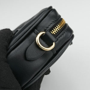 Vintage Miu Miu Logo belt Black leather bum bag/waist bag | stylenewstar