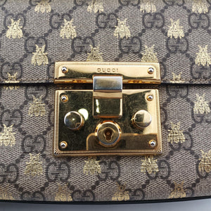 Vintage Gucci Padlock Beige x Black PVC coated canvas x leather 409487 shoulderbag | stylenewstar