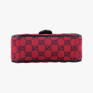 Secondhand Gucci GG Marmont Red×Black canvas 583571 shoulderbag | stylenewstar