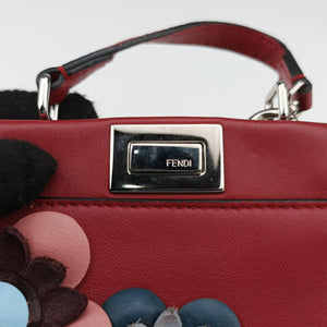Pre-owned Fendi Micro Peekaboo Red×multi lambskin 8M0355 shoulderbag | stylenewstar