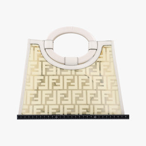 Secondhand Fendi Runaway Shopper White PVC coated canvas×Leather 8BH353 shoulderbag | stylenewstar